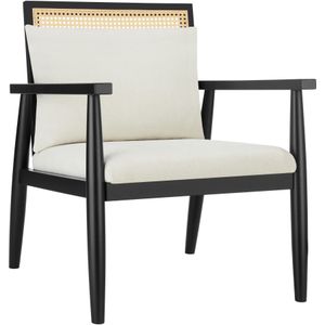 tectake® - Loungestoel - Fauteuil - Zwart - Hout - Comfortabel Ontwerp