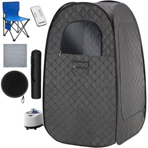 Tectake - ThermaLuxe I - Mobiele Stoomsauna - Donkergrijs/Zwart - 1000 W - 15 Temperatuurstanden