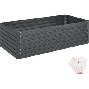 Hoge plantenbak Blomma, 1100l, verzinkt, 200x100x56cm - antraciet