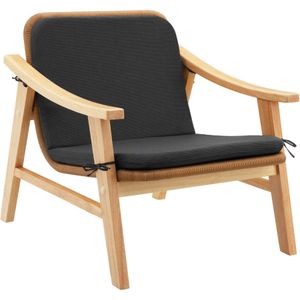 Wicker fauteuil Treviso, houten frame en kussen - natuur