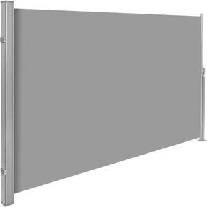 Aluminium windscherm uitschuifbaar met oprolmechanisme - 180 x 300 cm, grijs