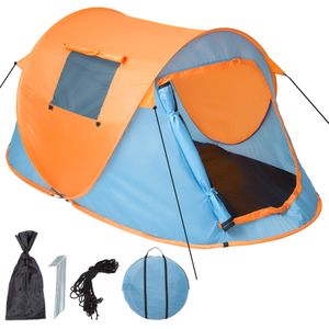 Pop-up tent waterdicht - blauw / oranje