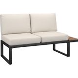 Tectake Tuin-loungeset Eliar - 4-delig - Aluminium Frame - Zwart