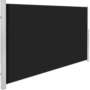 Aluminium windscherm uitschuifbaar met oprolmechanisme - 180 x 300 cm, zwart