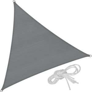 Driehoekig zonneluifel van polyethyleen, grijs - 400 x 400 x 400 cm