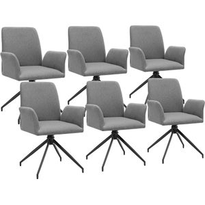 Draaibare fauteuil Daya, gestoffeerd - antraciet, Set van 6