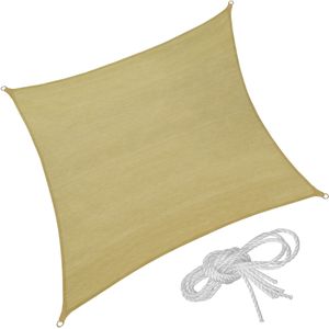 Vierkant zonneluifel van polyethyleen, beige - 360 x 360 cm
