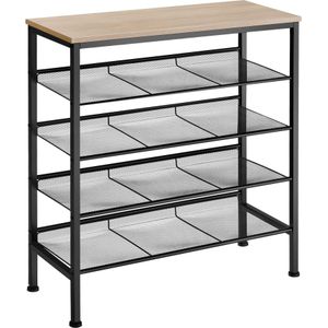Schoenenrek Bournemouth 75,5x30,5x85,5cm - Industrieel licht hout, eiken Sonoma
