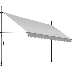Klemluifel met zwengel, in hoogte verstelbaar - 400 x 180 cm, lichtgrijs