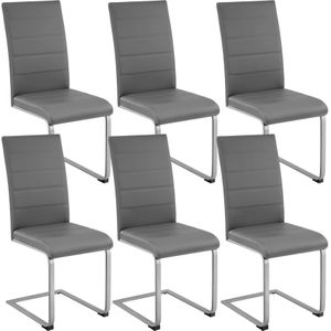 Sledestoelen, kunstleer - grijs, Set van 6