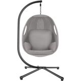 Hangstoel Anika met frame en kussen 160 kg - lichtgrijs