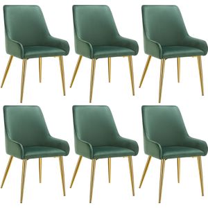 Eetkamerstoel Avane, fluweeloptiek, draagkracht 120 kg - groen, Set van 6
