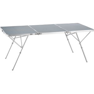 Aluminium campingtafel Jumbo met draaggreep 180x70x70cm - zilver