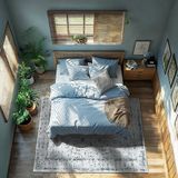 tectake - Aliya - Vloerkleed - Grijs - Laagpolig, Antislip, Wasbaar in de Wasmachine