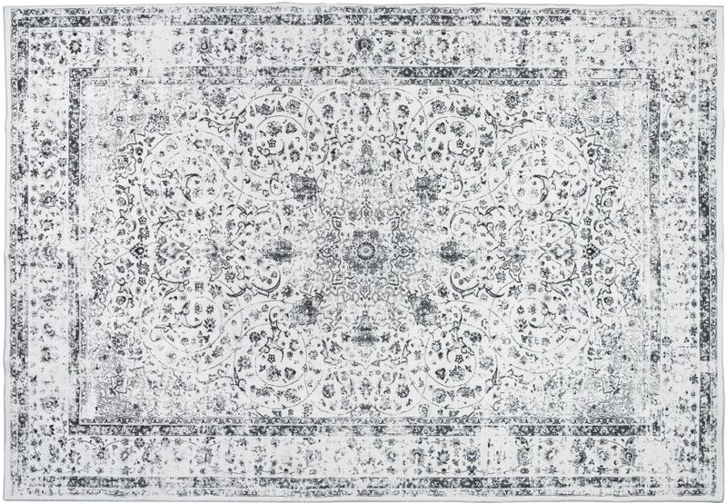 tectake - Aliya - Vloerkleed - Grijs - Laagpolig, Antislip, Wasbaar in de Wasmachine