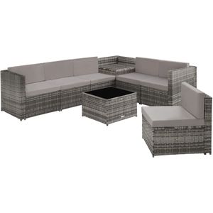 Wicker loungeset Verona - grijs