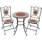 Mozaïek tuinset met 2 stoelen en tafel - bruin