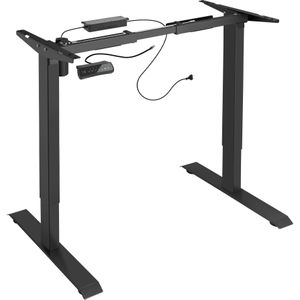 Tafelonderstel elektrisch in hoogte verstelbaar, geheugenfunctie. 85-129x65x71-121cm - zwart
