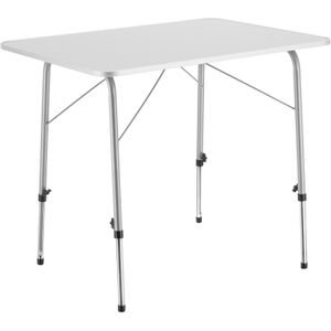 tectake® - Campingtafel - Opvouwbaar - Grijs - Weerbestendig - Inclusief Telescooppoten