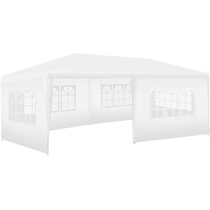 Paviljoen Novara met 5 zijpanelen, waterdicht, 6x3m - wit