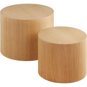 Tectake - Danny - Set van 2 Salontafels - Licht Eiken - MDF met Eikenfineer