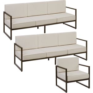 Tectake - Comosa - Loungeset - Bruin / Beige - Waterafstotend Polyester