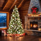 Tectake - Cupid - Kunstkerstboom - Groen - 220 cm, Spuitgiet- en PVC-naalden