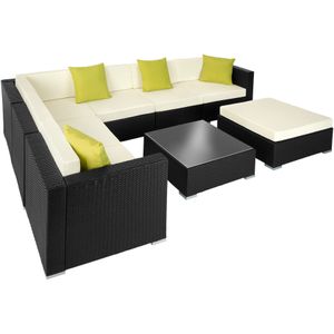 Wicker loungeset met aluminium frame Marbella - zwart