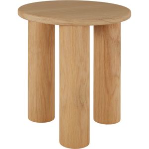Bijzettafel Sisi, rond, poten van massief hout - licht eiken