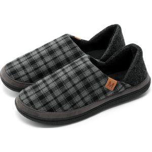 Comfortabele, warme herenpantoffels - Geruit - 43-44