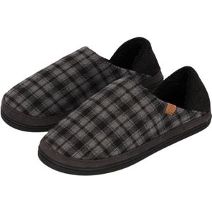 Comfortabele pantoffels voor heren - Grijs/Zwart - geruit - 45-46