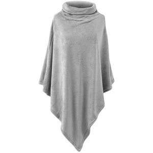 Comfortabele poncho voor binnen of buiten - Zilvergrijs