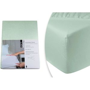 DoubleDry - Hoeslaken - Flanel - Mint - Tweepersoons 180x200 cm - Rondom Elastiek