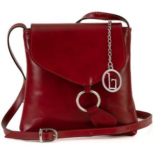 Elegante lederen handtas van Lia Biassoni - Bordeaux