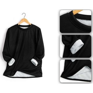 Knusse fleece tuniek - Zwart - XL