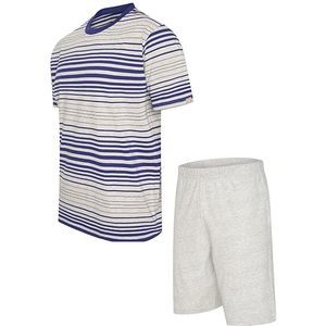 Cappuccino - Zomerpyjama - Navy/lichtgrijs - Katoen