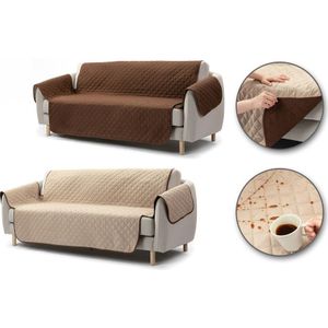 Waterafstotende zetelbeschermer - Bruin-beige - 3-zit
