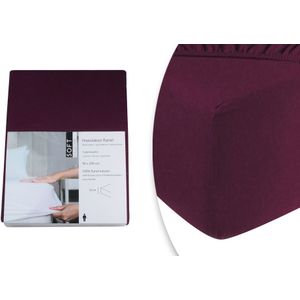 Flanellen hoeslaken voor een ultrazacht slaapgevoel: 1 + 1 GRATIS - Aubergine - 90x200 cm