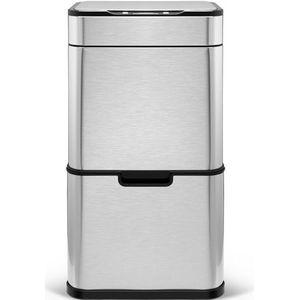 Prullenbak van 60L met sensor en ozon sterilisatie - Zilver