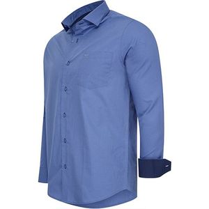 Cappuccino overhemd voor heren - Koningsblauw - XL