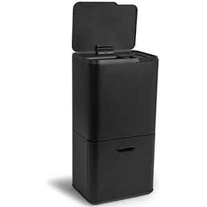 Prullenbak met sensor met een inhoud van 63 L - Mat zwart