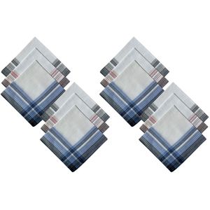 Zachte katoenen zakdoeken in handige set van 12 stuks - Wit-geruit (heren)