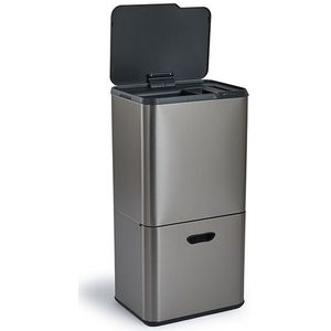 Prullenbak met sensor met een inhoud van 63 L - Metal grey