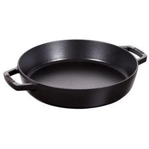 Staub Paellapan Zwart 26 cm - Duurzaam en veelzijdig koken met deze gietijzeren pan