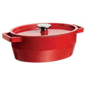 Pyrex Slowcook Braadpan Ovaal - Gietijzer - 5,8 liter - Rood