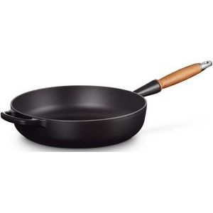 Sauteerpan Le Creuset Rond Houten Handvat Mat Zwart 28 cm