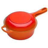 Le Creuset - Kenmerkende Gietijzeren 2-in-1 Pan - Vulkanisch - Ø 22 cm - 2,3 Liter
