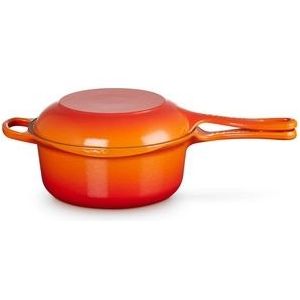 Steelpan Le Creuset Gietijzeren 2-in-1 Oranjerood 22 cm