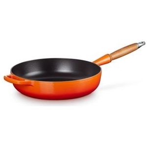 Sauteerpan Le Creuset Rond Houten Handvat Oranjerood 28 cm