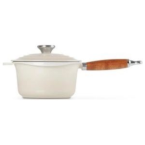 Steelpan/Sauspan Le Creuset Gietijzer met Deksel Meringue 18 cm